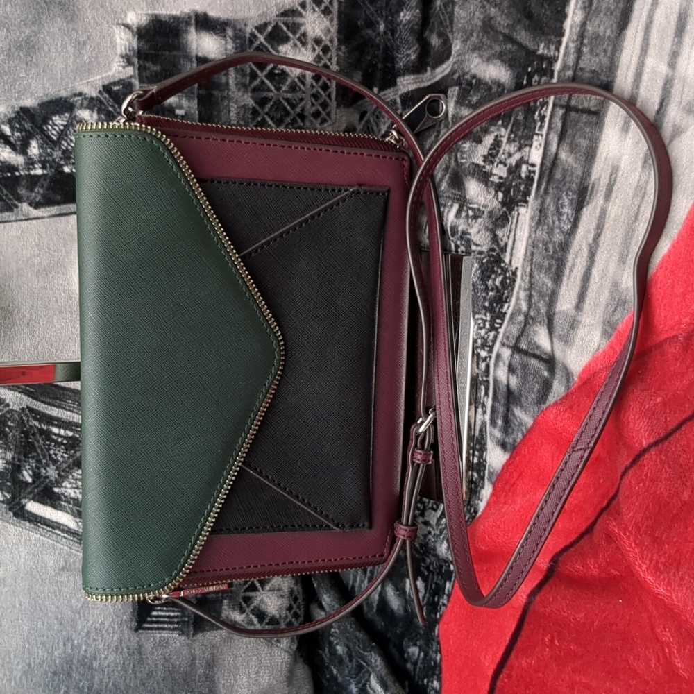 Rebecca Minkoff leather tri color envelope bag